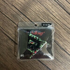 6 Gauge Black, Green and Red Acrylic Ear tapers and plugs